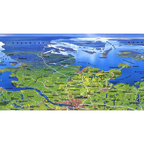 Bacher Verlag Mapa Oryginalna duża panorama Niemiec MAIR