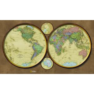 National Geographic Mapa Odkrywców - półkule świata
