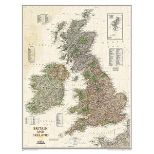 National Geographic Mapa antyczny Wyspy Brytyjskie i Irlandia