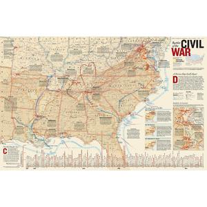 National Geographic Mapa Ameryka. Wojna domowa, dwustronna