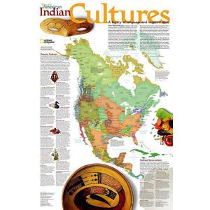 National Geographic Mapa kontynentalna Kultury indiańskie