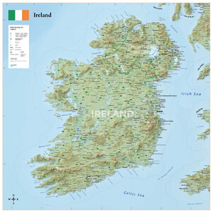 GeoMetro Mapa Irlandia (90 x 90 cm)