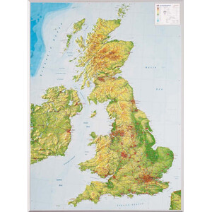 Georelief Wielka Brytania, mapa reliefowa 3D, duża
