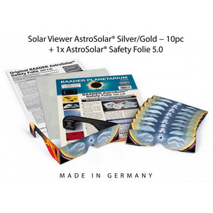 Baader Zestaw filtrów słonecznych: 10 okularów AstroSolar® Silver/Gold i folia & okulary AstroSolar.