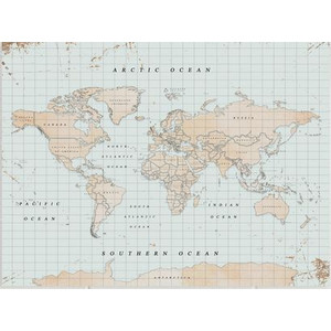 Miss Wood Mapa Woody Akwarela Vintage L