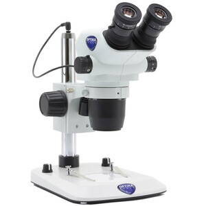 Optika Mikroskop stereoskopowy zoom SZO-3, bino, 6.7-45x, Säulenstativ, Auf-, Durchlicht