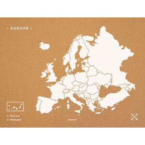 Miss Wood Mapa kontynentalna Woody Map Europa weiß 90x60cm