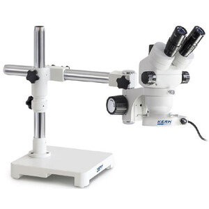 Kern Mikroskop stereoskopowy zoom OZM 903, trino, 7x-45x, HSWF10x23mm, Stativ, Einarm (430 mm x 385 mm) m. Tischplatte, Ringlicht LED 4.5 W