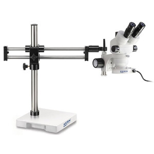 Kern Mikroskop stereoskopowy zoom OZM 933, trino, 7-45x, HSWF 10x23 mm, Stativ, doppelarm, 614x545 mm, m. Tischplatte, Ringlicht LED 4.5 W