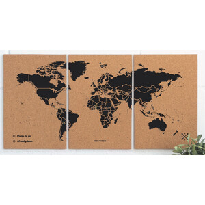 Miss Wood Mapa świata Puzzle Map M - Black