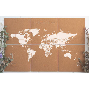 Miss Wood Mapa świata Puzzle Map XL - White