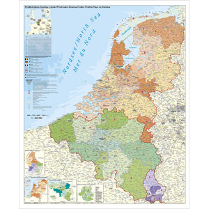 Stiefel Mapa regionalna Benelux mit Postleitzahlen (97x137)