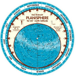 Rob Walrecht Mapa gwiazd Planisphere 60°N 25cm