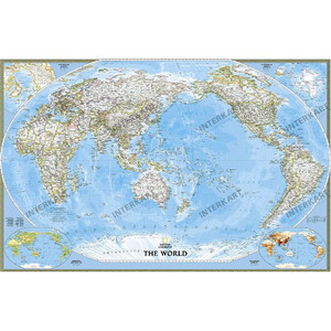 National Geographic Klasyczna mapa świata - wycentrowana na Pacyfiku