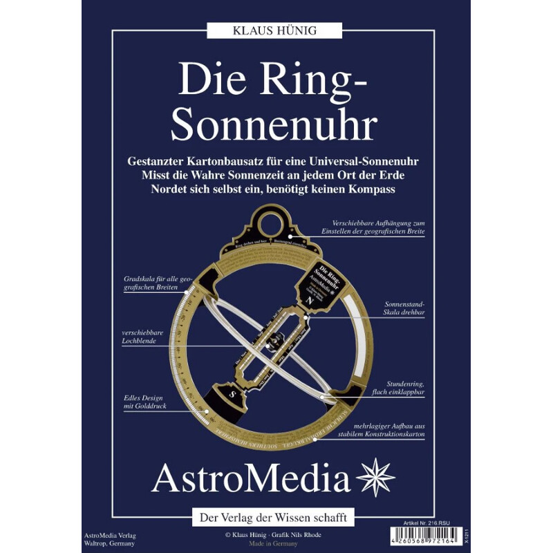 AstroMedia Pierścieniowy zegar słoneczny