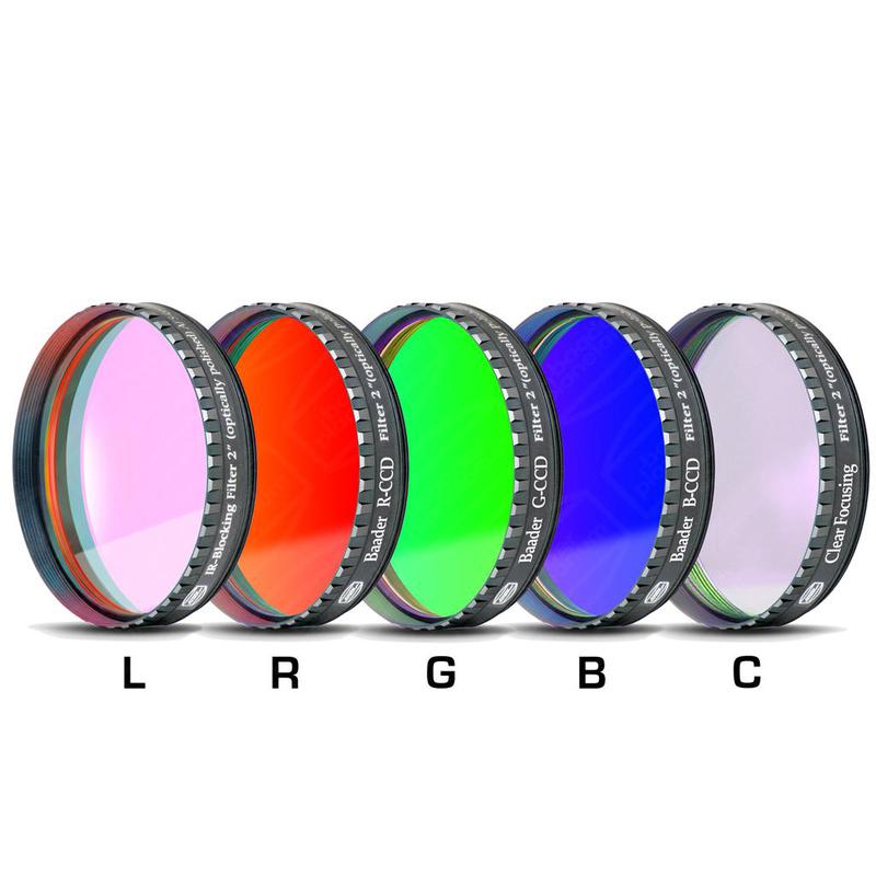 Baader Filtry Zestaw filtrów LRGBC-CCD 2" z oprawką, RGB z filtrem neutralnym und fitr blokujący UV/IR / L