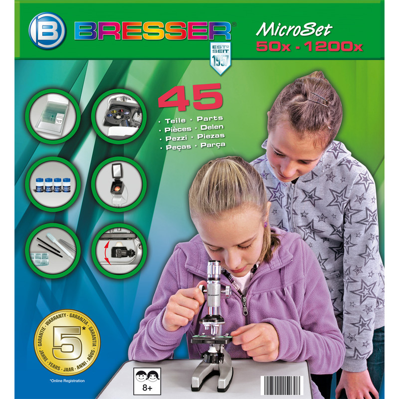 Bresser Junior Zestaw mikroskopowy Biotar, 300x-1200x
