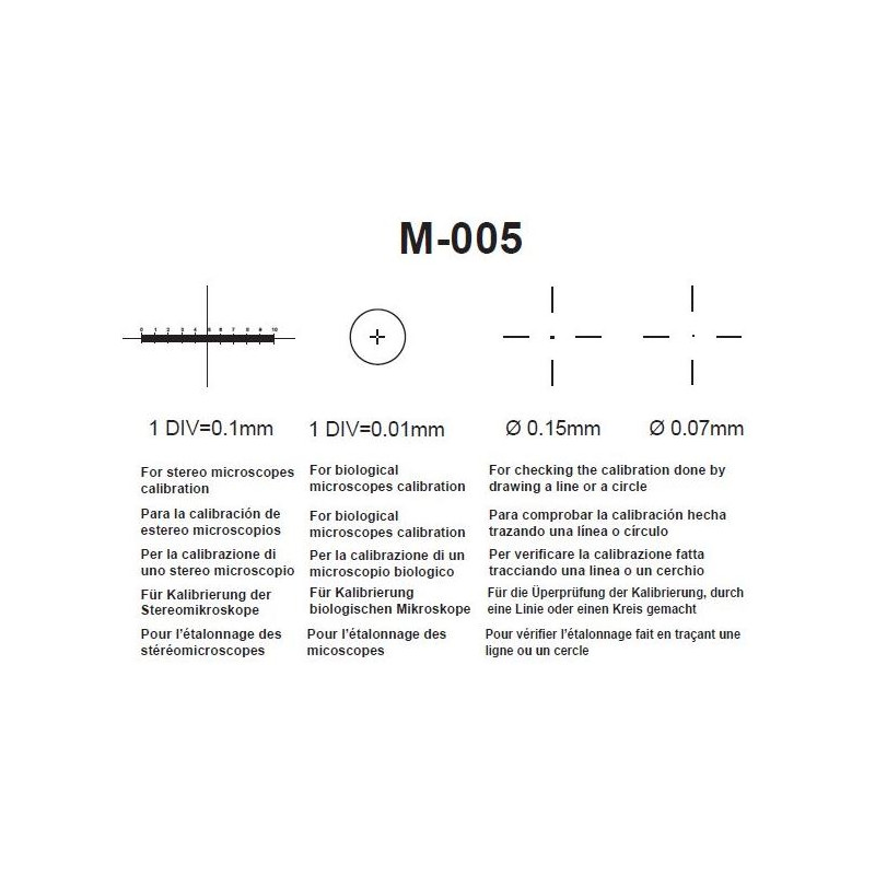 Optika M-005, Szkiełko przedmiotowe mikrometryczne 26x76 mm, zakres 1 mm, podziałka co 0,01mm