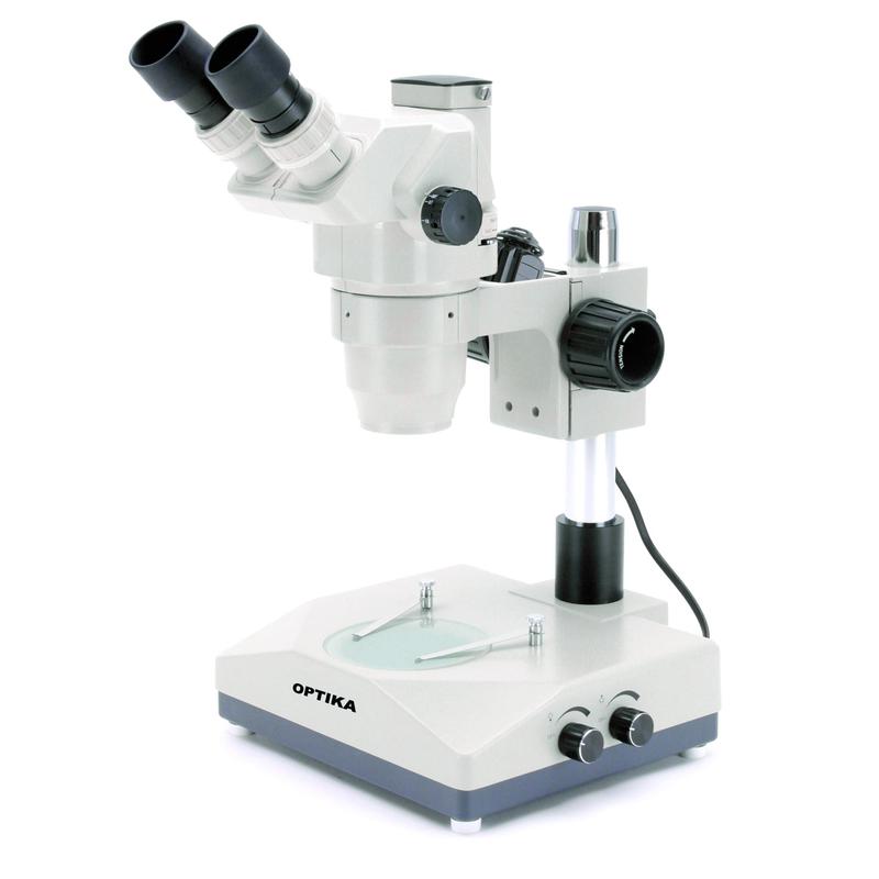 Optika   Mikroskop trinokularowy zoom stereo SZR-10, kolumna, 2 lampki