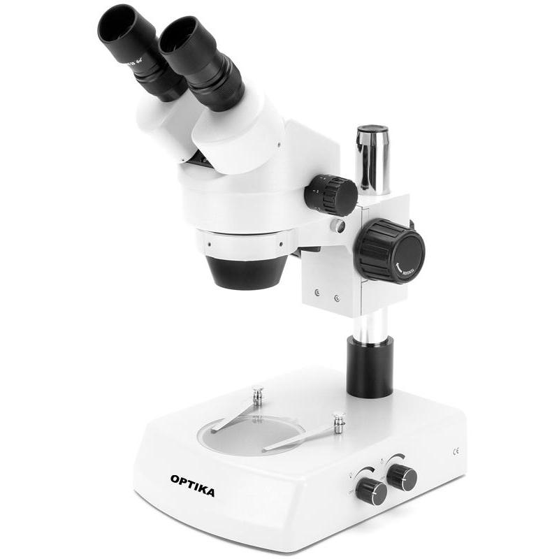 Optika   Mikroskop binokularowy zoom stereo SZR-5, stopka z oświetleniem, 1 lampka