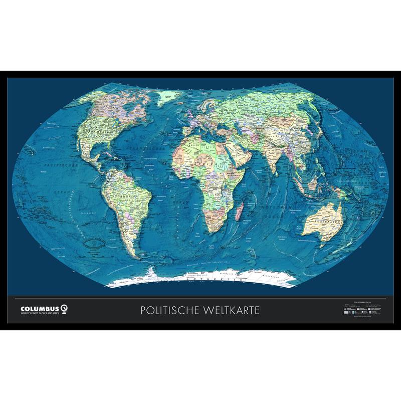 Columbus Weltkarte Satellit/politisch WK2520