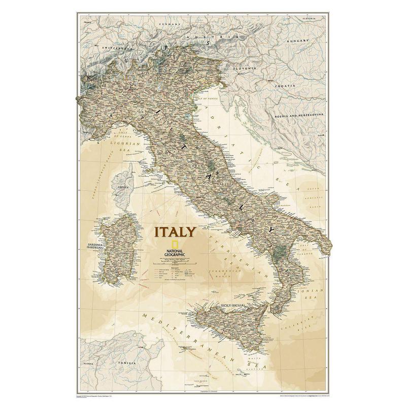 National Geographic Mapa antyczny Włochy