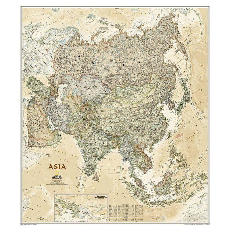 National Geographic Mapa kontynentalna Azja (96 x 86 cm)