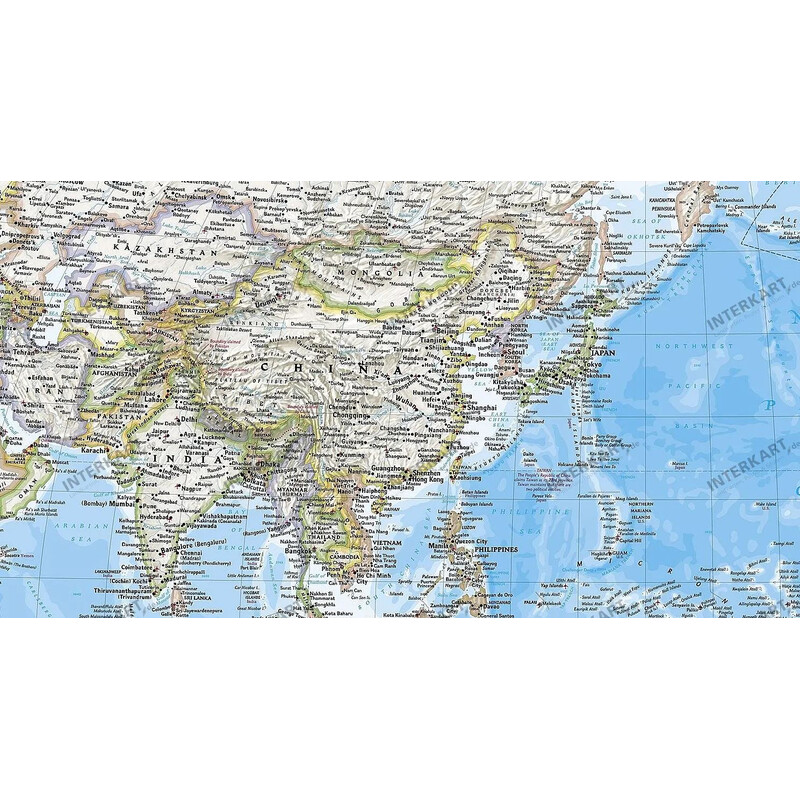 National Geographic Mapa świata pazifikzentriert (185 x 122 cm)