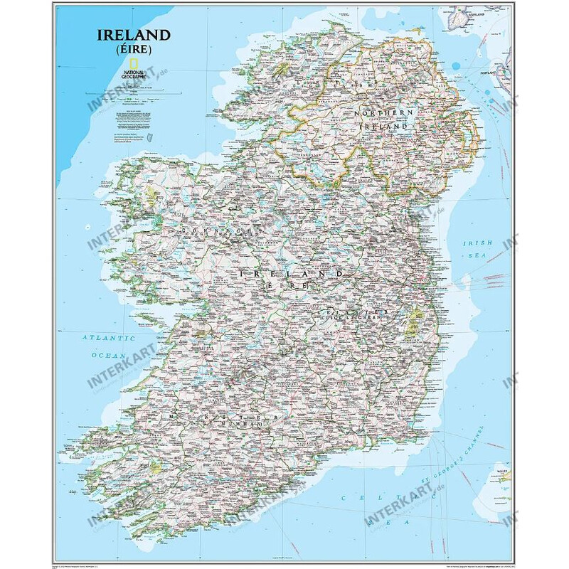 National Geographic Mapa Irlandia (76 x 91 cm)