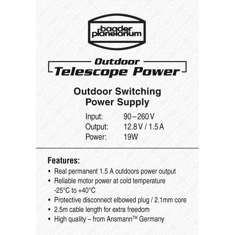 Baader Zasilacz impulsowy Outdoor Telescope Power 12,8V/1,5A 19W z wtyczką kątową