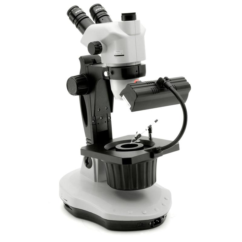 Optika Mikroskop stereoskopowy zoom OPTIGEM-4, trinokularowy, gemmologiczny, stojak pochylny