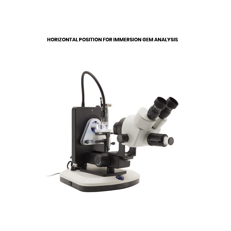 Optika Mikroskop stereo OPTIGEM-2, zoom, trinokularowy, gemmologiczny, stojak pochylny