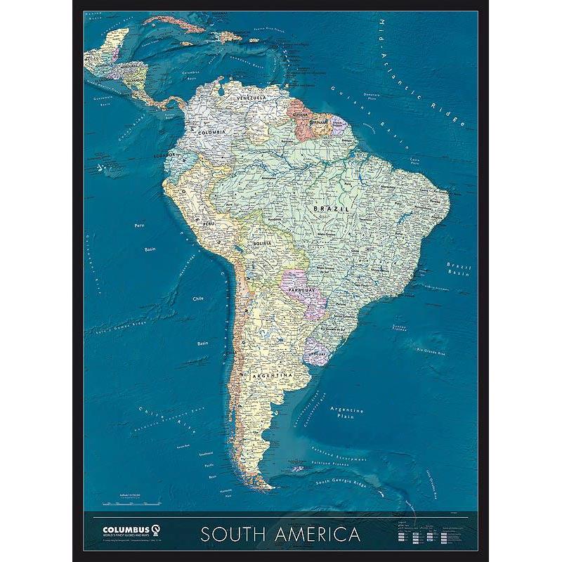 Columbus Mapa kontynentalna Ameryka Południowa