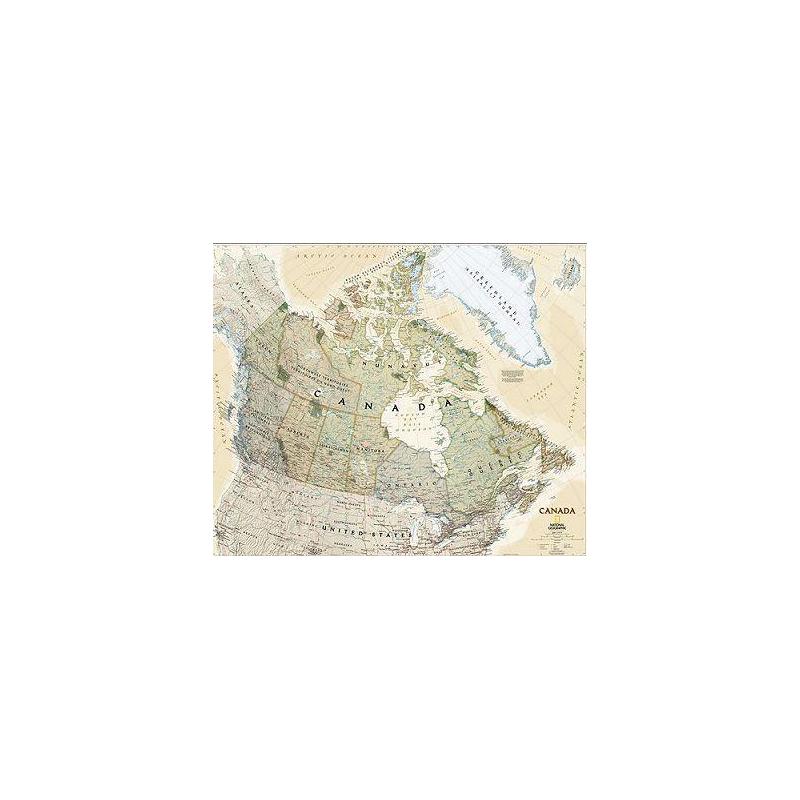 National Geographic Mapa Kanady , wzór antyczny, laminowana