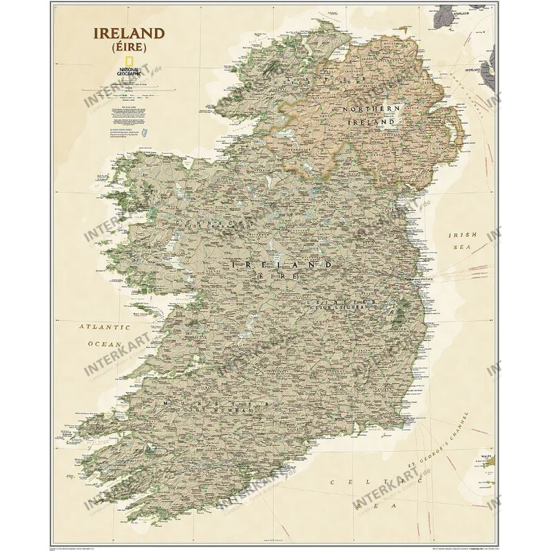 National Geographic Mapa Irlandia (76 x 91 cm)