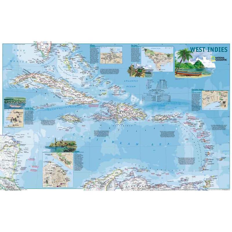 National Geographic Mapa regionalna Antyle - dwustronna
