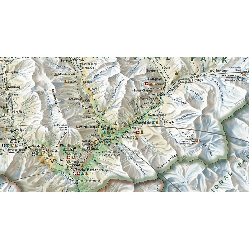 National Geographic Mapa regionalna Mount Everest, 50-ta rocznica - dwustronna