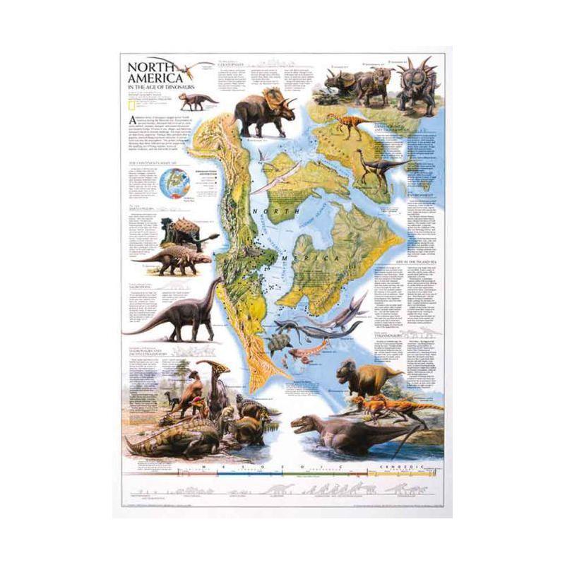 National Geographic Mapa regionalna Dinozaury Ameryki Północnej