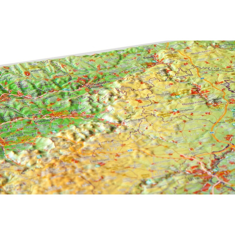 Georelief Mapa regionalna Schwäbische Alb