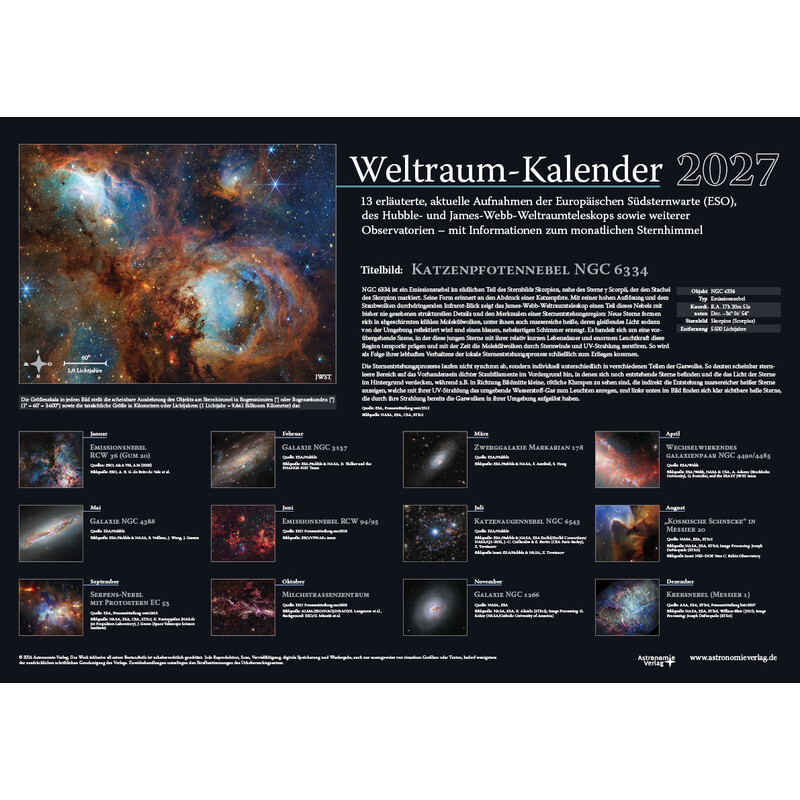 Astronomie-Verlag Kalendarze Weltraum-Kalender 2027