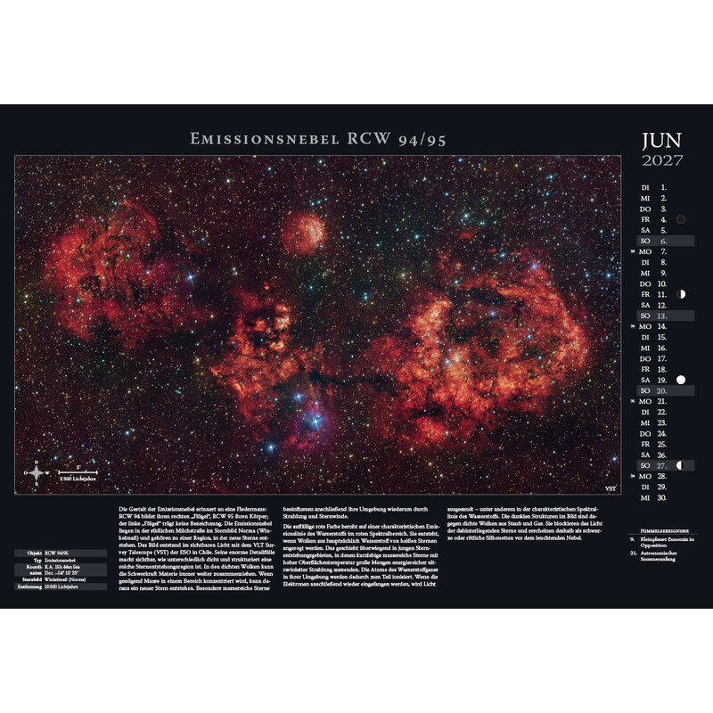Astronomie-Verlag Kalendarze Weltraum-Kalender 2027