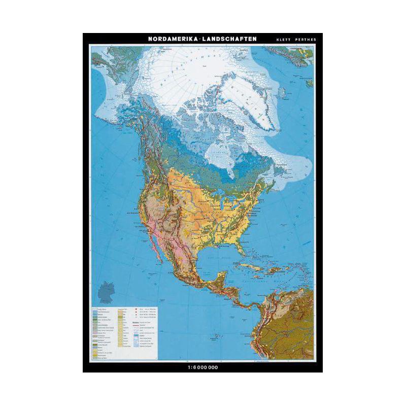 Klett-Perthes Verlag Mapa kontynentów Krajobrazy Ameryki Północnej