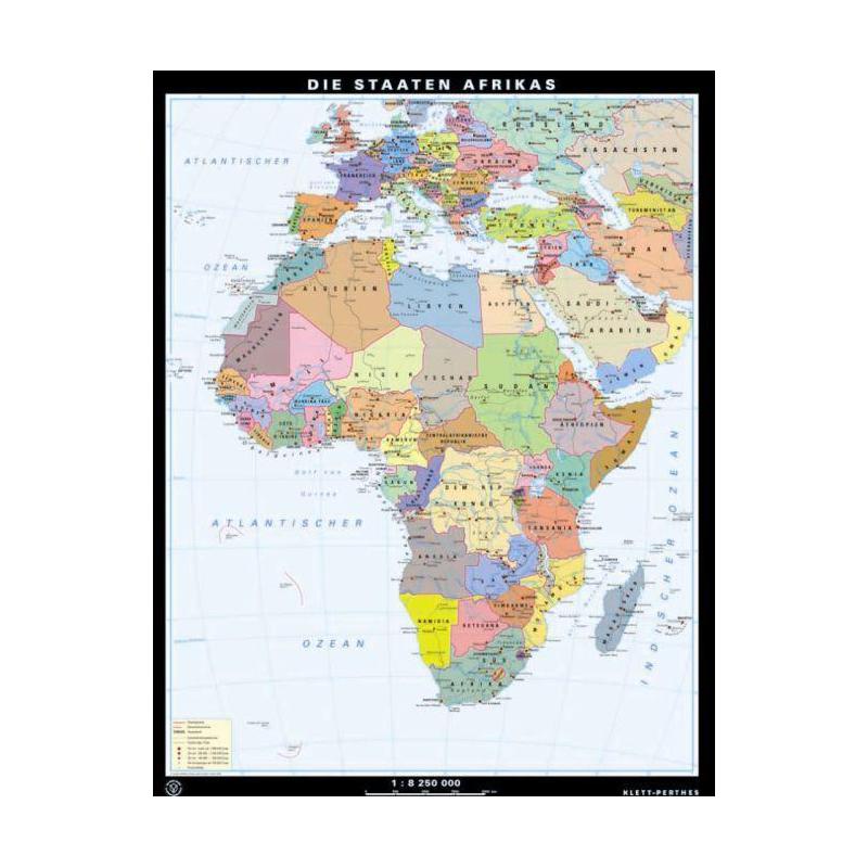 Klett-Perthes Verlag Mapa kontynentalna Afrika fizyczne / politycznych (P) 2-seitig