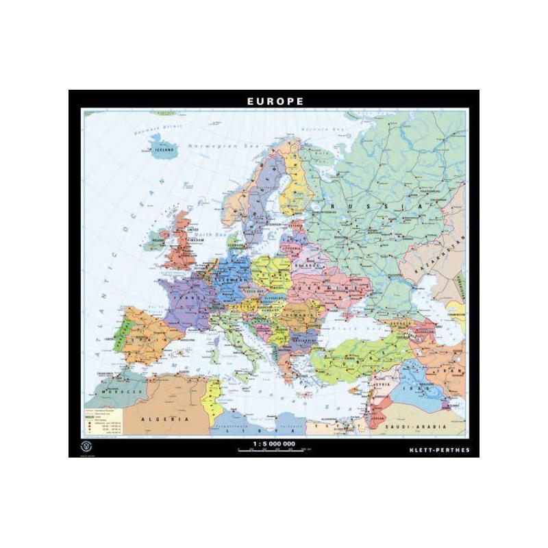 Klett-Perthes Verlag Mapa kontynentalna Europa politisch / stumm (ABW) 2-seitig