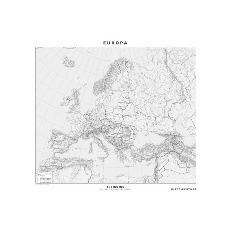 Klett-Perthes Verlag Mapa kontynentalna Europa politisch / stumm (ABW) 2-seitig