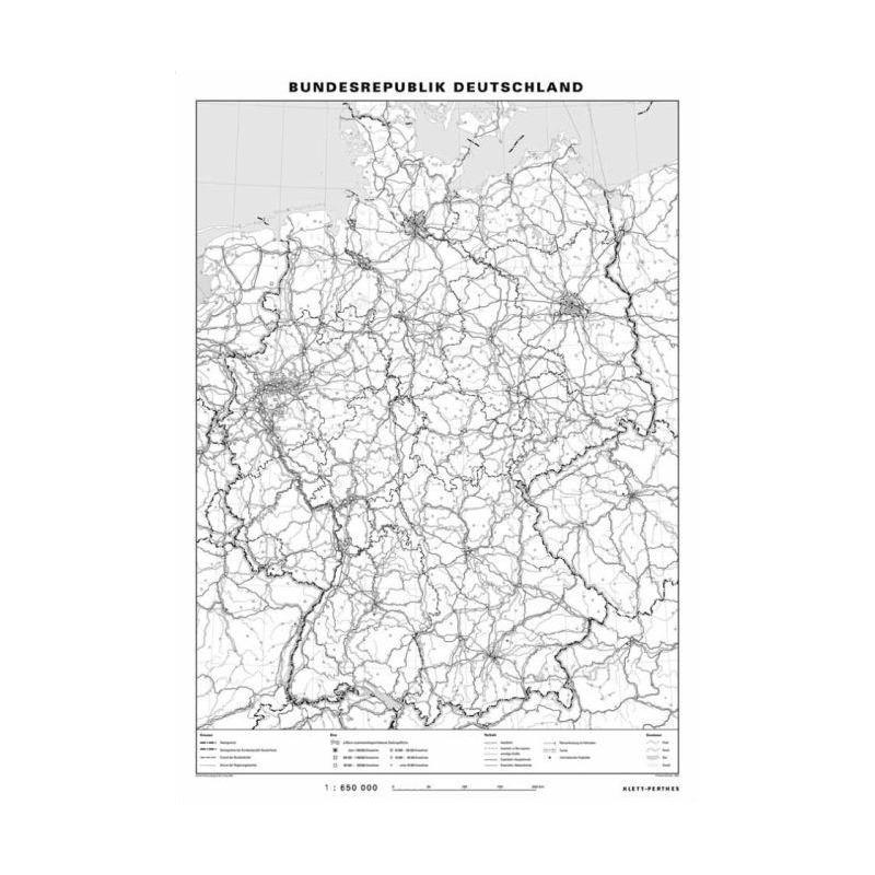Klett-Perthes Verlag Landkarte Deutschland physisch / stumm (P) 2-seitig