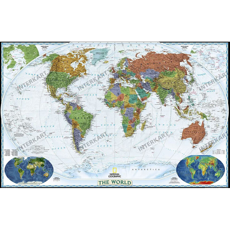National Geographic Ozdobna polityczny  mapa świata, duża