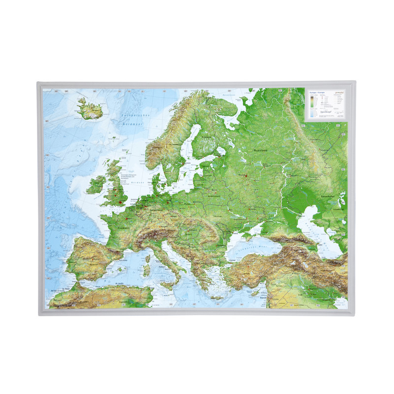 Georelief Europa, mapa plastyczna 3D, mała