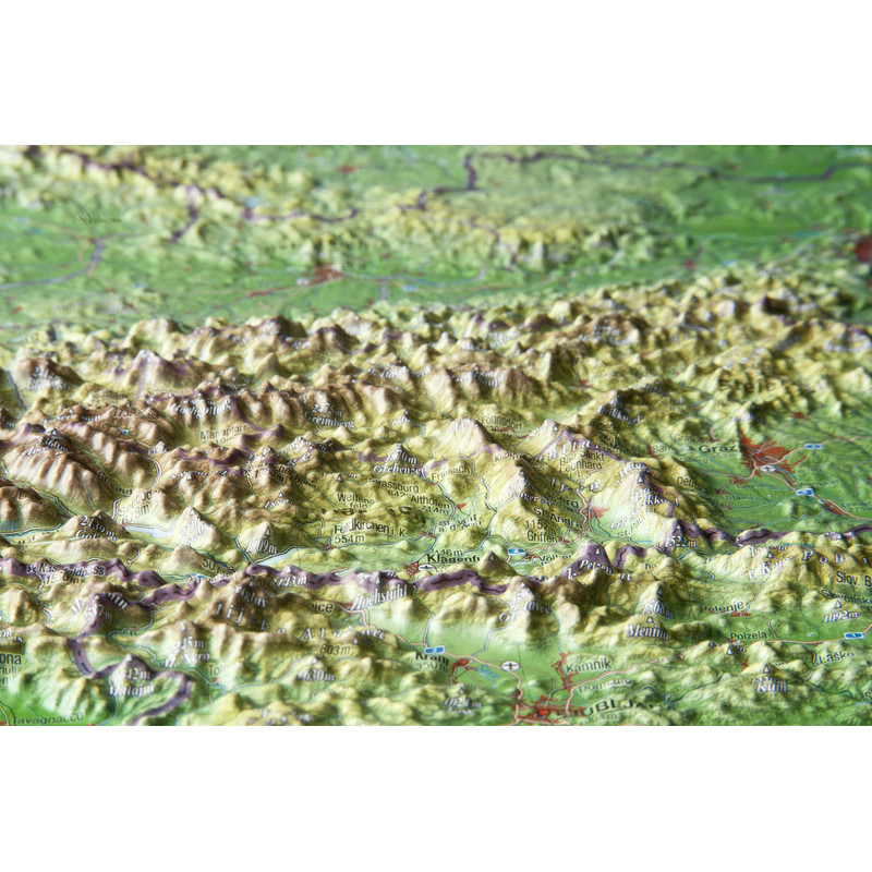Georelief Austria, mapa plastyczna 3D, mała