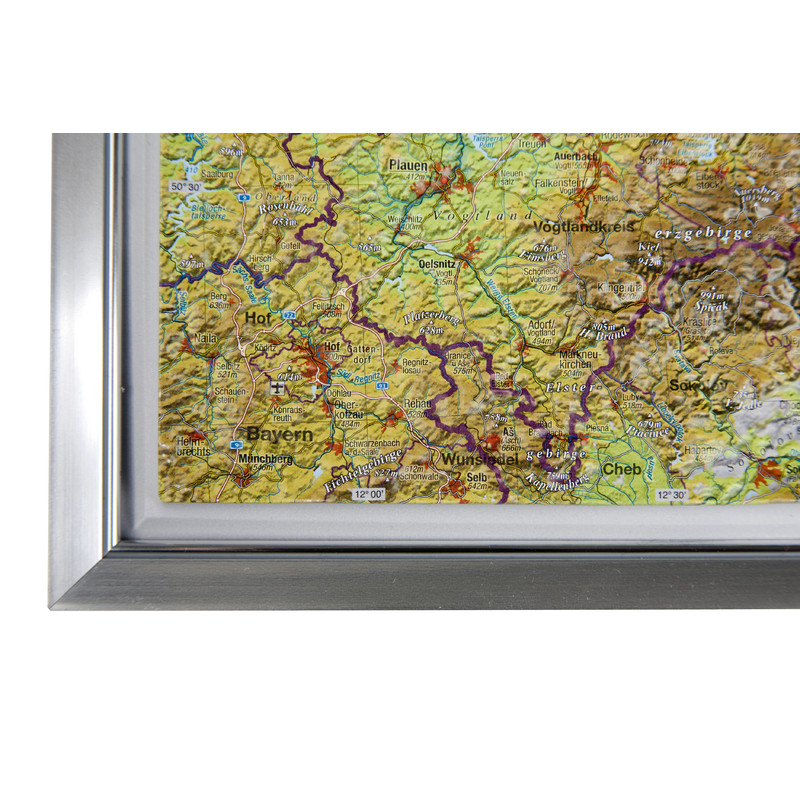 Georelief Mapa regionalna Saksonia